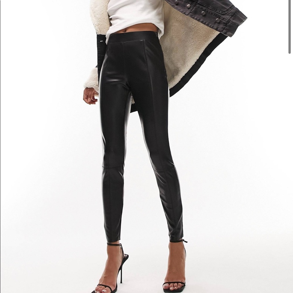TopShop Faux Leather Pants NWOT 2